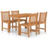 vidaXL 5-delers hagespisesett 120x70 cm heltre teak