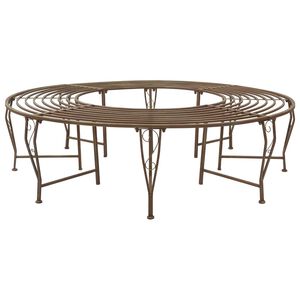 vidaXL Trebens 8-Antall seter &Oslash; 160 x 44 cm St&aring;l Antikk Brun Rund