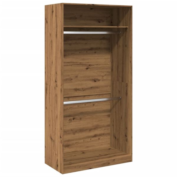 vidaXL Garderobe artisan eik 100x50x200 cm konstruert tre