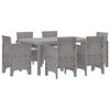 vidaXL Hage Spisegruppe 7 pcs Lysegr&aring; Polt rattan