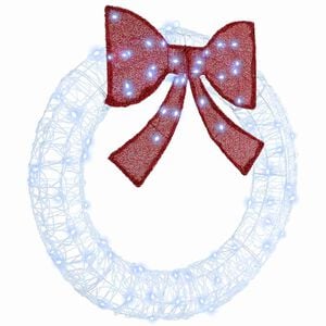 vidaXL Krans med 80 LED Kaldhvit 90 cm Akryl