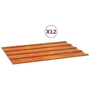 vidaXL Takplater 12 stk rust 60x44 cm cortenst&aring;l