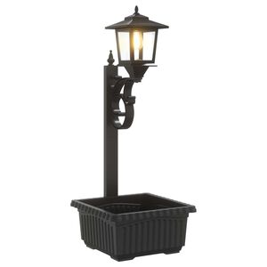 vidaXL Lysstolpe med Plantekasse Svart 29 x 28 x 74 cm ABS og PP