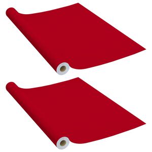 vidaXL Selvklebende m&oslash;belfolier 2 stk 500x90 cm PVC r&oslash;d