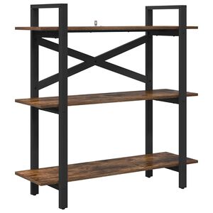 vidaXL Bokhylle 3 niv&aring;er 100 x 33,5 x 102 cm Konstruert tre R&oslash;kt eik