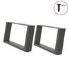 vidaXL Salongbordben U-formet 2 stk antrasitt 70x(30-31) cm st&aring;l