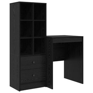 vidaXL Skrivebord Svart Eik 105,5 x 50 x 127 cm 2 stk.
