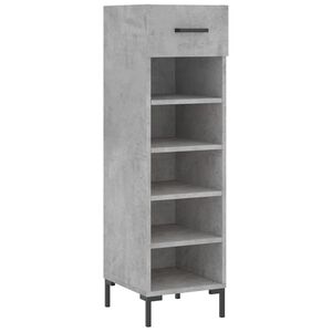 vidaXL Skohylle betonggr&aring; 30x35x105 cm konstruert tre