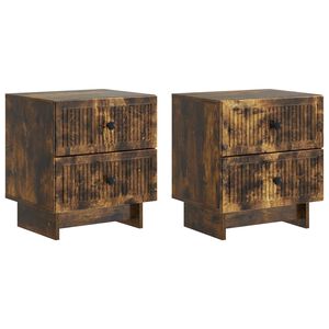 vidaXL Nattbordskap 2 stk. R&oslash;kt Eik 43 x 34,5 x 47,5 cm Konstruert tre