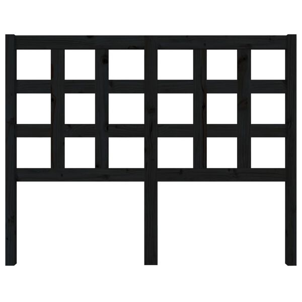 vidaXL Sengegavl svart 125,5x4x100 cm heltre furu