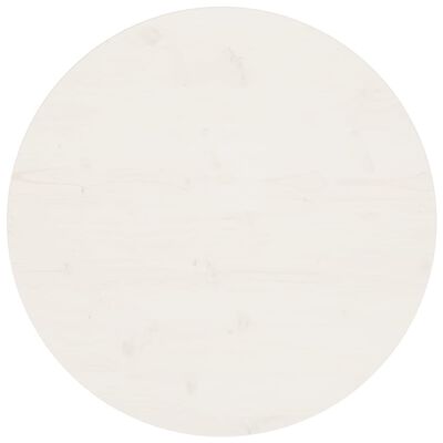 vidaXL Bordplate hvit Ø70x2,5 cm heltre furu