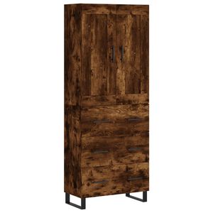 vidaXL Highboard r&oslash;kt eik 69,5x34x180 cm konstruert tre