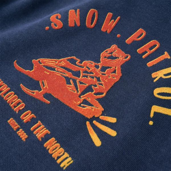 Hettegenser for barn marinebl&aring; melert og oransje 128