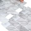 vidaXL Subway-flis 20 pcs Hvit marmor 30,5 x 30,5 cm Polyuretan og PET