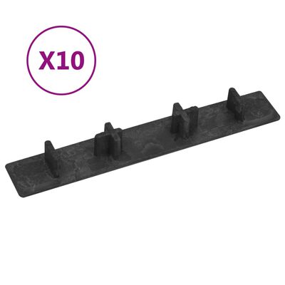 vidaXL Endehetter for terrasebord 10 stk svart plast