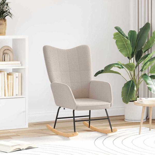 vidaXL Gyngestol Lysegrå Sherpa-stoff