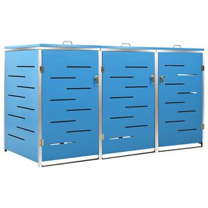 vidaXL S&oslash;ppeldunkskur trippelt 207x77,5x115 cm rustfritt st&aring;l