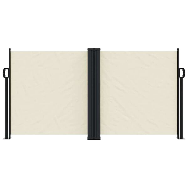 vidaXL Uttrekkbar sidemarkise kremhvit 120x1200 cm