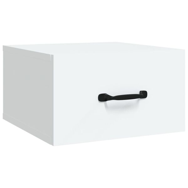 vidaXL Veggmontert nattbord hvit 35x35x20 cm