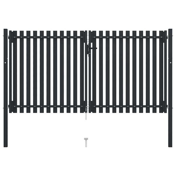 vidaXL Dobbeld&oslash;rsgjerde st&aring;l 300x150 cm antrasitt