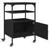 vidaXL Skriverstativ 3 hyller svart 50x40x76 cm konstruert tre