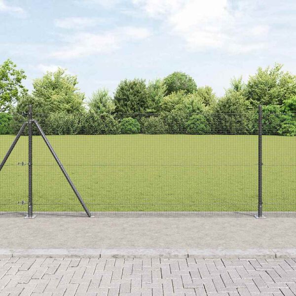 vidaXL Gjerdep&aring;le Gr&aring; 50 x 0,8 m (16 x 16 mm mesh) St&aring;l og PVC