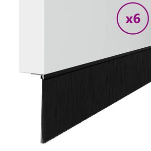 vidaXL Skru-på dørbørste tetninger 6 pcs Svart 100 cm