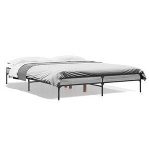 vidaXL Sengeramme gr&aring; sonoma 140x200 cm konstruert tre og metall
