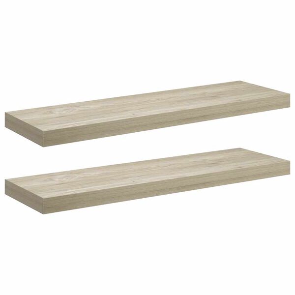 vidaXL Flytende vegghyller 2 stk eik 80x23,5x3,8 cm MDF