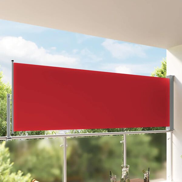 vidaXL Uttrekkbar sidemarkise 120x300 cm r&oslash;d