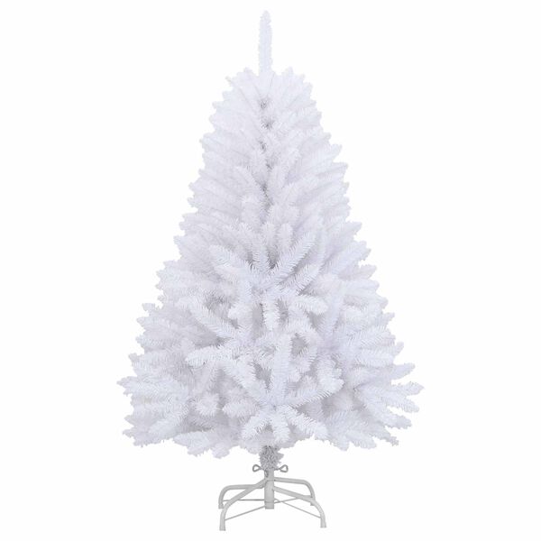 vidaXL Kunstig juletre med 150 LED Hvit 120 cm PVC og metall