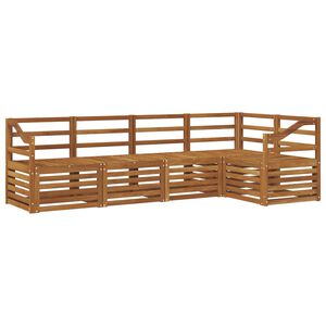 vidaXL Seksjonssofa Sett 5 pcs Naturlig Solid akasietre
