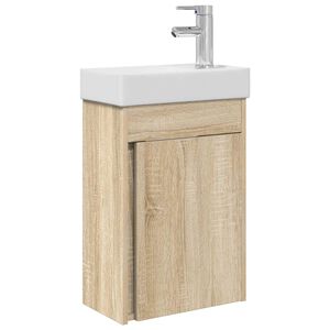 vidaXL Badev&aelig;relses enhet med kran Sonoma eik 40,5 x 22,5 x 62 cm