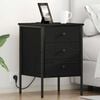 vidaXL Nattbordskap med skuff Svart Eik 42 x 41 x 61 cm Konstruert tre