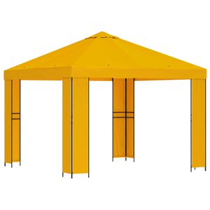 vidaXL Paviljong 3 x 3 m Gul Polyester og st&aring;l 190 gsm