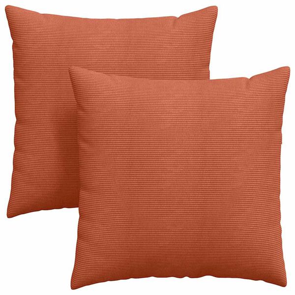 vidaXL Sofaputer 2 pcs Rød oransje 60 x 60 cm Corduroy stoff