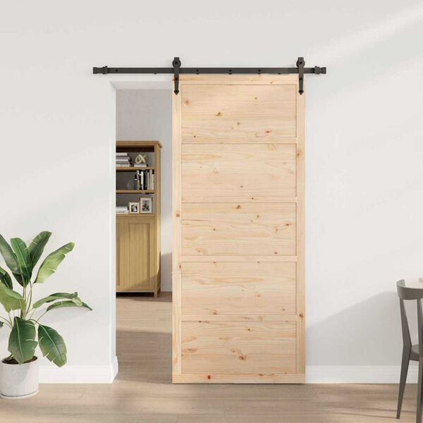 vidaXL Skyvedør Brun 80 x 208 cm Heltre furu