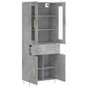 vidaXL Highboard betonggr&aring; 69,5x34x180 cm konstruert tre