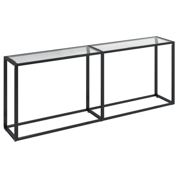 vidaXL Konsollbord gjennomsiktig 200x35x75,5 cm herdet glass
