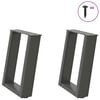 vidaXL Salongbordben U-formet 2 stk antrasitt 28 x (42-43) cm st&aring;l