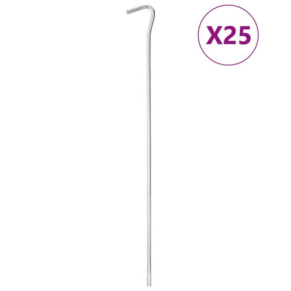 vidaXL Teltplugger 25 stk 30 cm Ø5 mm galvanisert stål