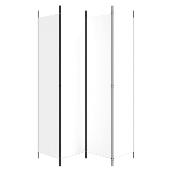vidaXL Romdeler 4 paneler hvit 200x220 cm stoff