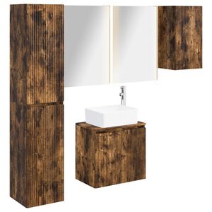 vidaXL Baderomsskapsett 5 pcs R&oslash;kt Eik 53 x 15,5 x 70 cm
