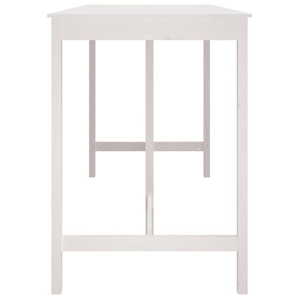vidaXL Barbord hvit 180x80x110 cm heltre furu