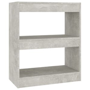 vidaXL Bokhylle/romdeler betonggr&aring; 60x30x72 cm