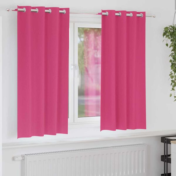 vidaXL M&oslash;rkleggende Gardiner med Ringer 2 pcs Lys Rosa 175 x 140 cm