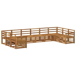 vidaXL Utend&oslash;rs sofa-sett 7 stk. Naturlig Solid akasietre