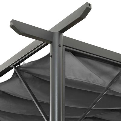 vidaXL Pergola med uttrekkbart tak antrasitt 3x3 m stål 180 g/m²