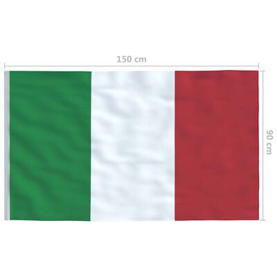 vidaXL Italiensk flagg og stang aluminium 6,2 m