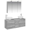 vidaXL Baderomsinnredningssett 4 stk. Gr&aring; Sonoma